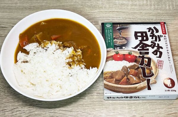 岡山 奥津温泉 鏡野町 かがみの田舎カレー 具材ゴロゴロ チキンカレー レトルトカレー